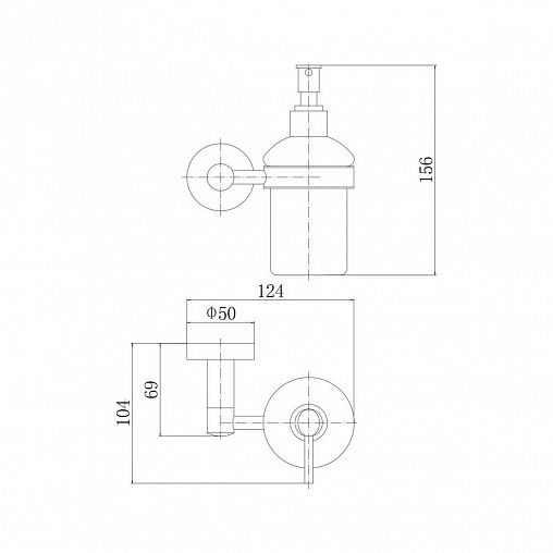 Дозатор для жидкого мыла Fashun A51527, настенный, сатин фото