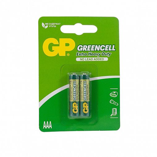 Батарейка GP Greencell 24G-2CR2, типоразмер ААА, 2 шт фото Батарейка GP Greencell 24G-2CR2, типоразмер ААА, 2 шт фото