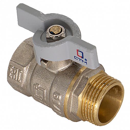 Кран шаровой СТМ, 1/2", внутренняя/наружная резьба, бабочка фото