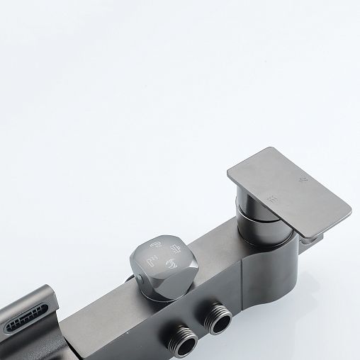 Душевая система с тропическим душем Профсан ПСМ-900-82GA, со смесителем, графит фото