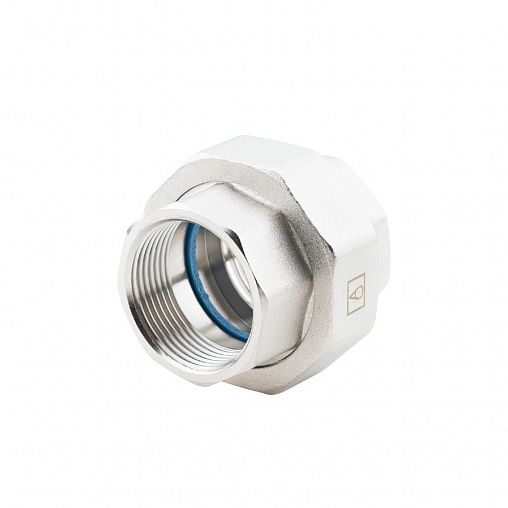 Муфта прямая (американка) латунная никелированная Alato, внутренняя-внутренняя резьба 1 1/4" фото