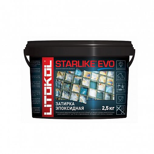 Затирка эпоксидная двухкомпонентная Litokol Starlike Evo S.100, Bianco Assoluto, 2,5 кг фото