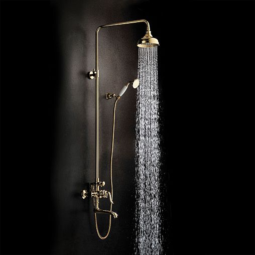 Душевая система Lemark Brava LM4762G, однорычажная, золото фото