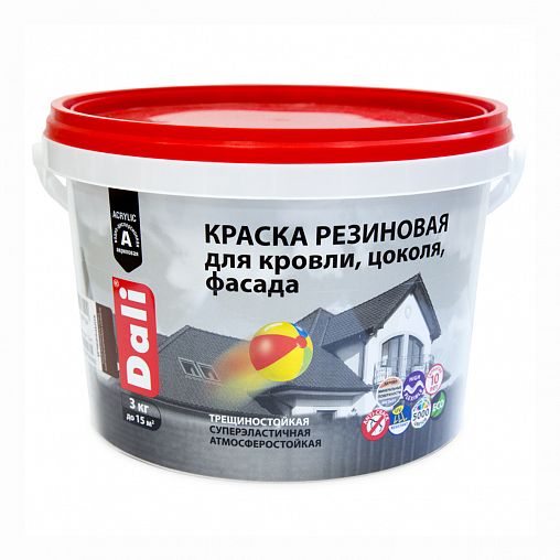 Краска резиновая Dali, глубокоматовая, 3 кг, RAL 6005, зеленый мох фото