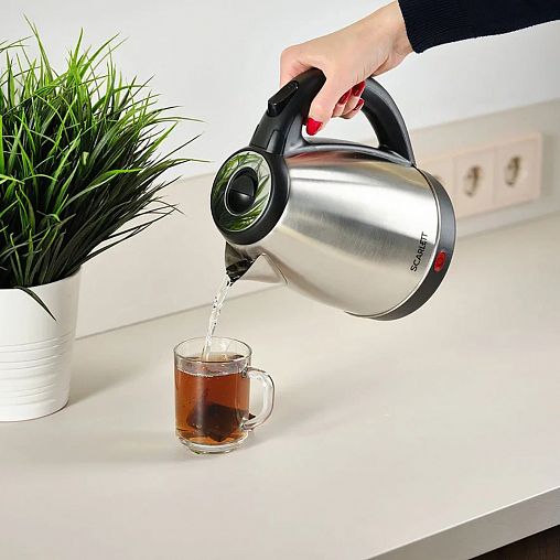 Чайник электрический Scarlett SC-EK21S51, 1,8 л, нержавеющая сталь фото