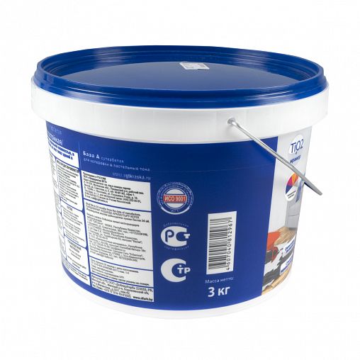 Краска интерьерная для стен и потолков VGT ВД-АК-2180, акриловая, база A, супербелая, 3 кг фото