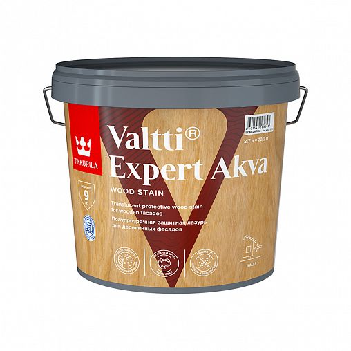 Декоративный антисептик Valtti Expert Akva (Валтти Эксперт Аква) TIKKURILA 2,7л рябина фото