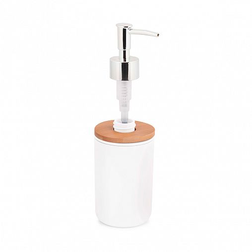 Дозатор для жидкого мыла Альтернатива Бамбук, белый фото