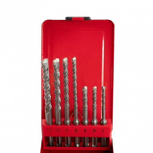 Набор буров для перфоратора Кедр, 5/6/8 x 110 мм, 6/8/10/12 x 160 мм, SDS-plus, 7 шт фото