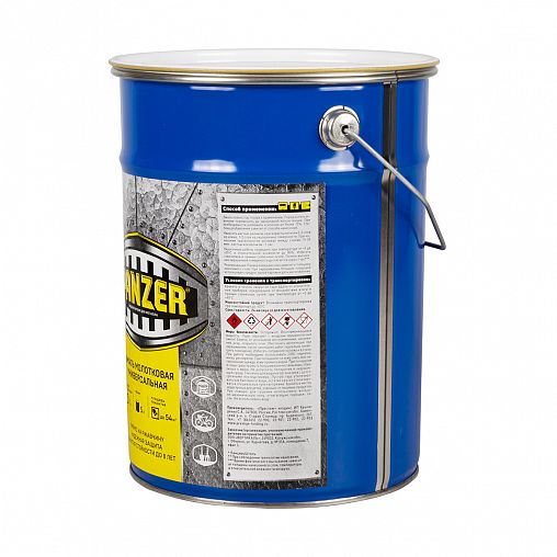 Эмаль универсальная Panzer, молотковая, 5 л, темно-коричневая фото