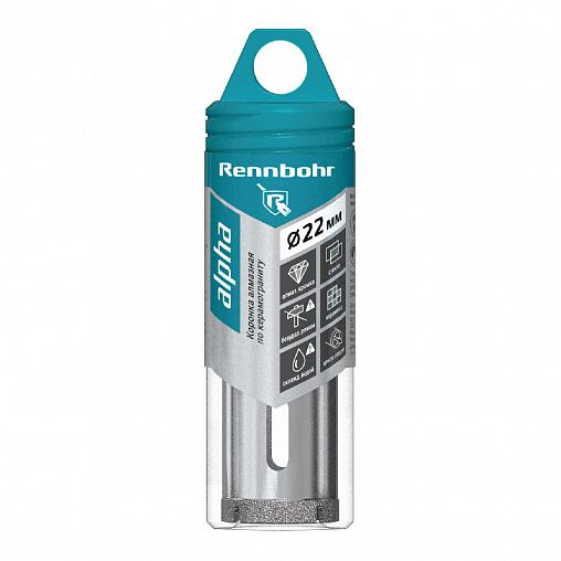 Коронка алмазная по керамике Rennbohr, d 22 мм фото
