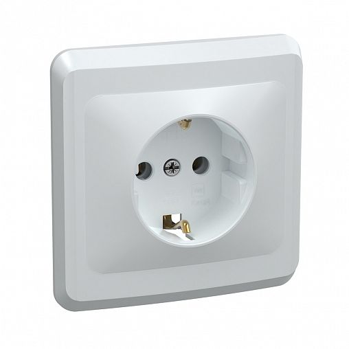 Розетка встраиваемая IEK Вега, с заземлением, 10 А, 250 В, IP20, белая фото