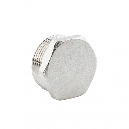 Заглушка латунная никелированная Alato с наружной резьбой 1" фото