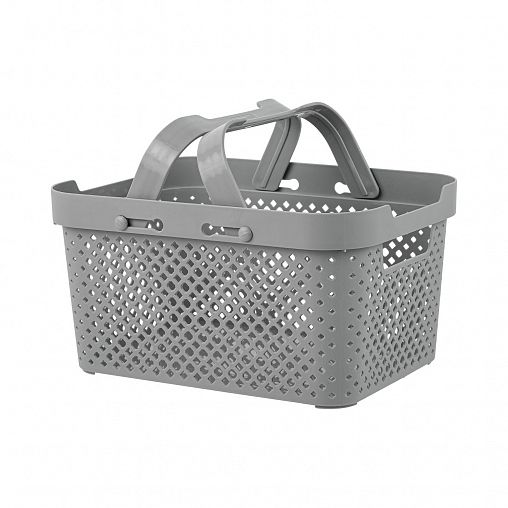 Корзина Plast Team Stockholm, с ручками, 26 х 19,2 х 13,7 см, серый шторм фото