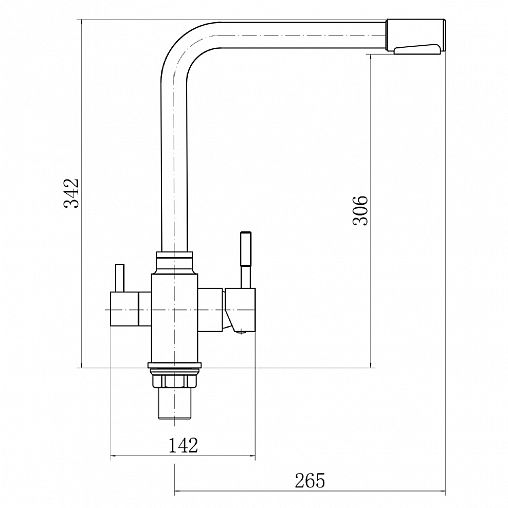 Смеситель для кухни Fashun A54309-17, с подключением к фильтру, графит фото
