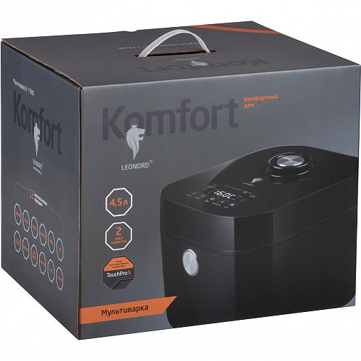 Мультиварка Leonord LE-1760E, 860 Вт, чаша 4,5 л, черная фото