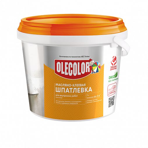 Шпатлевка масляно-клеевая Olecolor, 0,9 кг, белая фото Шпатлевка масляно-клеевая Olecolor, 0,9 кг, белая фото