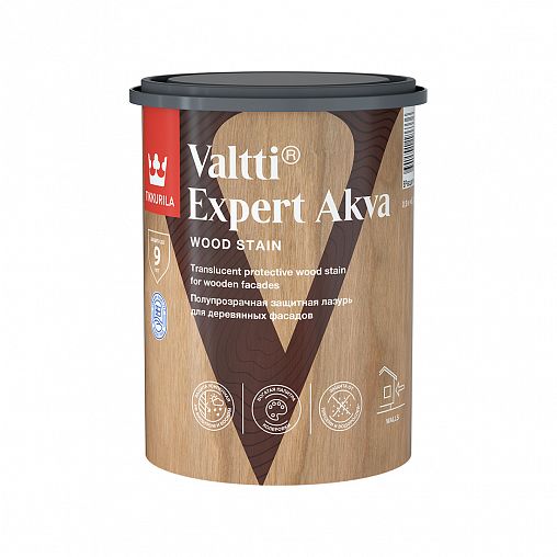 Декоративный антисептик Valtti Expert Akva (Валтти Эксперт Аква) TIKKURILA 0,9л бесцветный фото