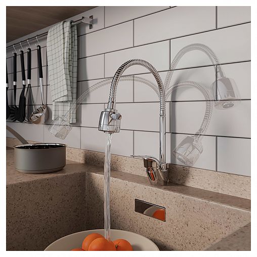 Смеситель для кухни Milardo Meal, с гибким изливом, глянцевый хром фото