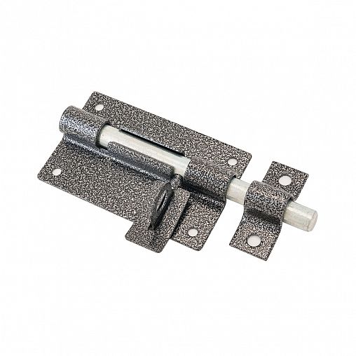 Засов дверной круглый с проушиной Секрет ЗД-12, серебро антик фото