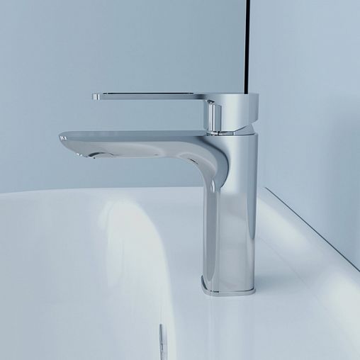 Смеситель для раковины с коротким изливом IDDIS Slide, хром фото