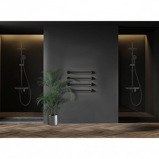 Душевая система с тропическим душем Lemark Tropic LM7012BL, со смесителем, черная фото