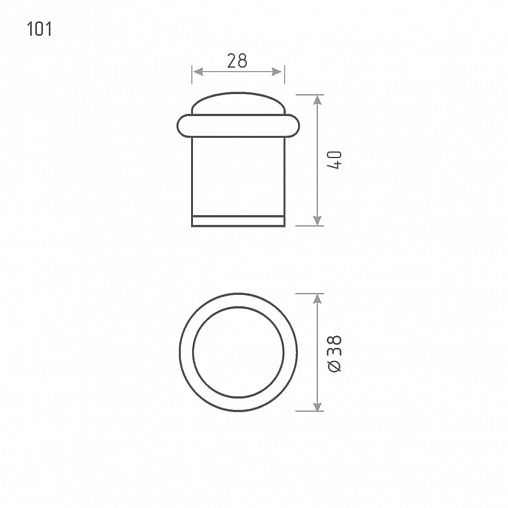 Ограничитель дверной Нора-М 101, матовое золото фото