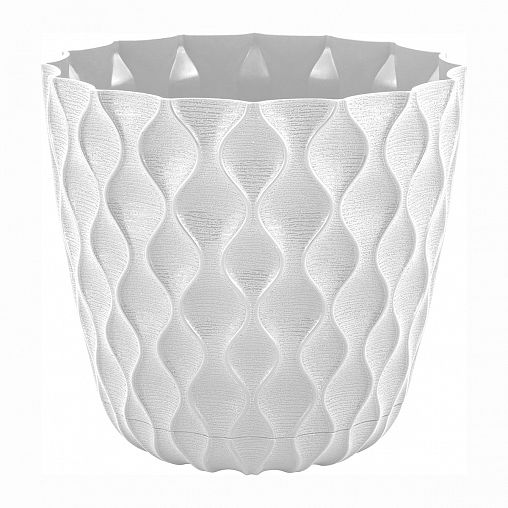 Горшок для цветов InGreen Wave, с поддоном, 1,4 л, белоснежный жасмин фото