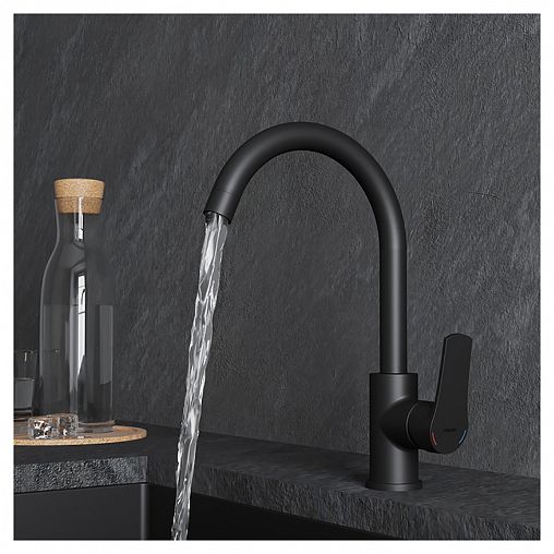 Смеситель для кухни Milardo Meal M01BLJ0M05, черный матовый фото