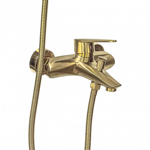 Смеситель для ванны с душем Профсан ПСМ-303-1, однорычажный, золото фото