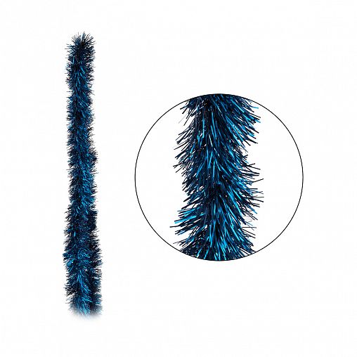 Мишура Волшебная страна Темная ночь, 7 x 200 см, синяя фото