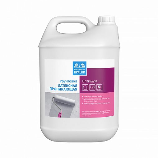 Грунтовка глубокого проникновения Ленинградские краски Оптимум, с индикатором, 5 л фото
