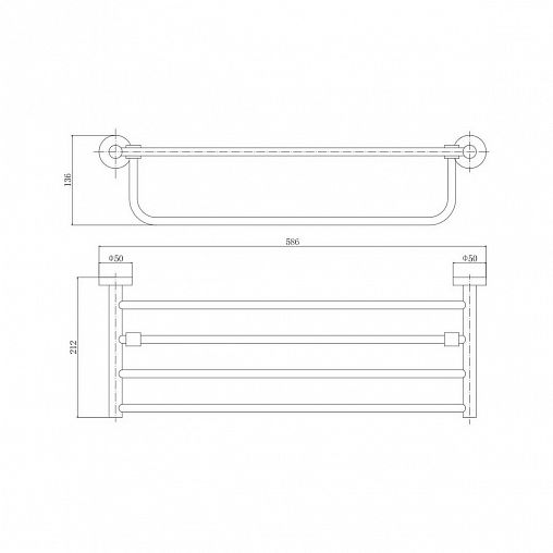 Полотенцедержатель с полкой Fashun A51524, сатин фото