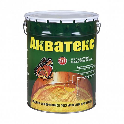 Защитно-декоративное покрытие для дерева Акватекс, полуматовое, 20 л, еловая зелень фото