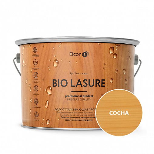Пропитка для дерева водоотталкивающая Elcon Bio Lasure, 2 л, сосна фото