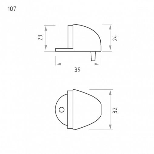 Ограничитель дверной Нора-М 107, хром фото