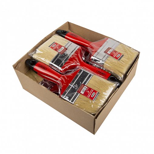 Кисть плоская Кедр Профи №4, натуральная щетина, пластиковая ручка, 100 мм фото