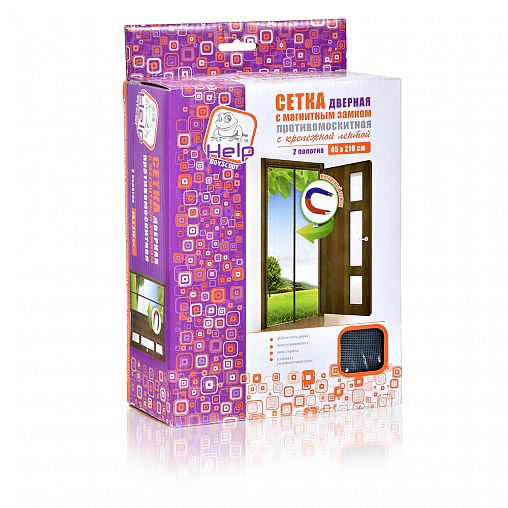 Москитная сетка на дверь Help, с магнитами и крепежной лентой, 45 x 210 см, 2 шт фото