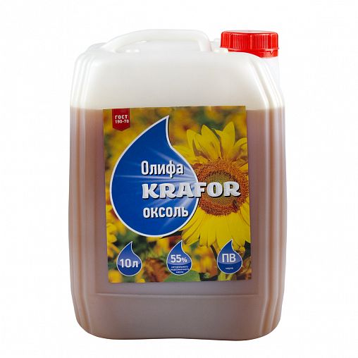 Олифа Оксоль Krafor, для деревянных и металлических поверхностей, 10 л, бесцветная фото