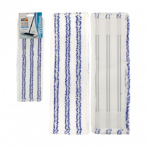 Насадка для швабры Рыжий кот Brilliance, микрофибра с абразивом, 44,4 x 13,5 см фото