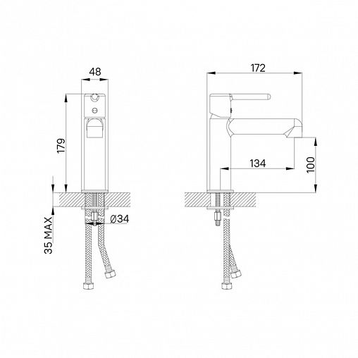 Смеситель для раковины с коротким изливом IDDIS Aiger AIGBL00i01, черный матовый фото