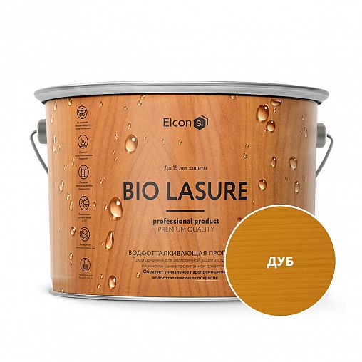 Пропитка для дерева водоотталкивающая Elcon Bio Lasure, 2 л, дуб фото
