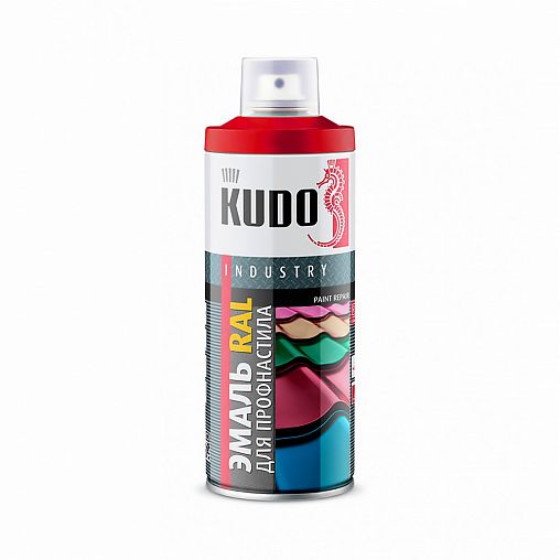Аэрозольная краска для металлочерепицы и профнастила Kudo KU-06002R, 520 мл, RAL 6002, зеленый лист фото