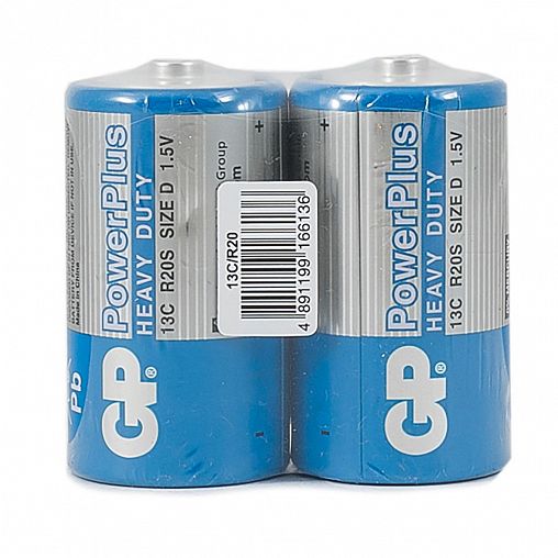 Батарейка GP Powerplus 13CEBRA-2S2, тип D, 2 шт фото