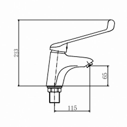 Локтевой смеситель для раковины Fashun A1054, хром фото