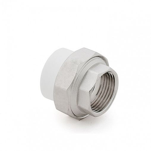 Муфта комбинированная (американка) полипропиленовая РТП, с внутренней резьбой, 32 x 3/4" фото