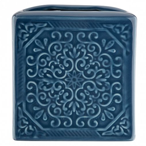 Стакан для зубных щеток Рыжий кот Марокко, с разделителями, синий фото