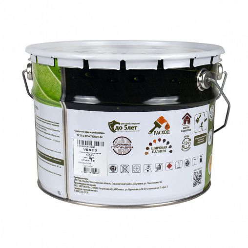 Декоративная пропитка для дерева Veres Natura, полуматовая, 9 л, дуб фото