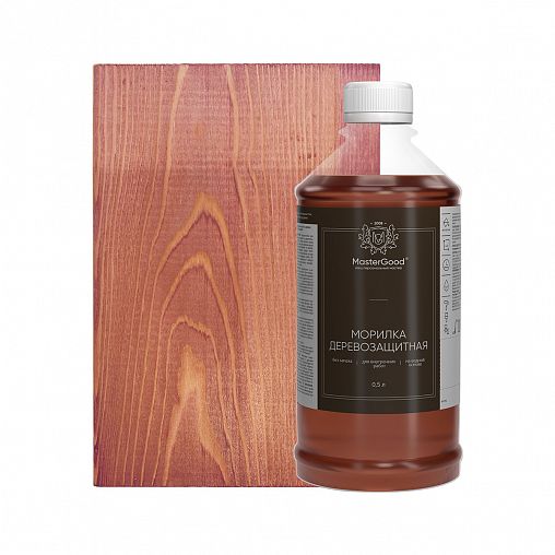 Морилка водная MasterGood, 0,5 л, красное дерево фото