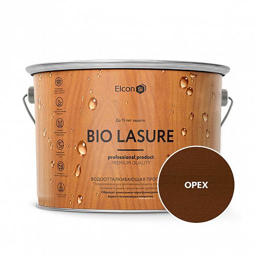 Пропитка для дерева водоотталкивающая Elcon Bio Lasure, 2 л, орех фото